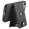 DENIOR D14 For iPhone 17 Pro Max Magnetic Case with Detachable Card Holder Kickstand PU+TPU+PC Phone Cover