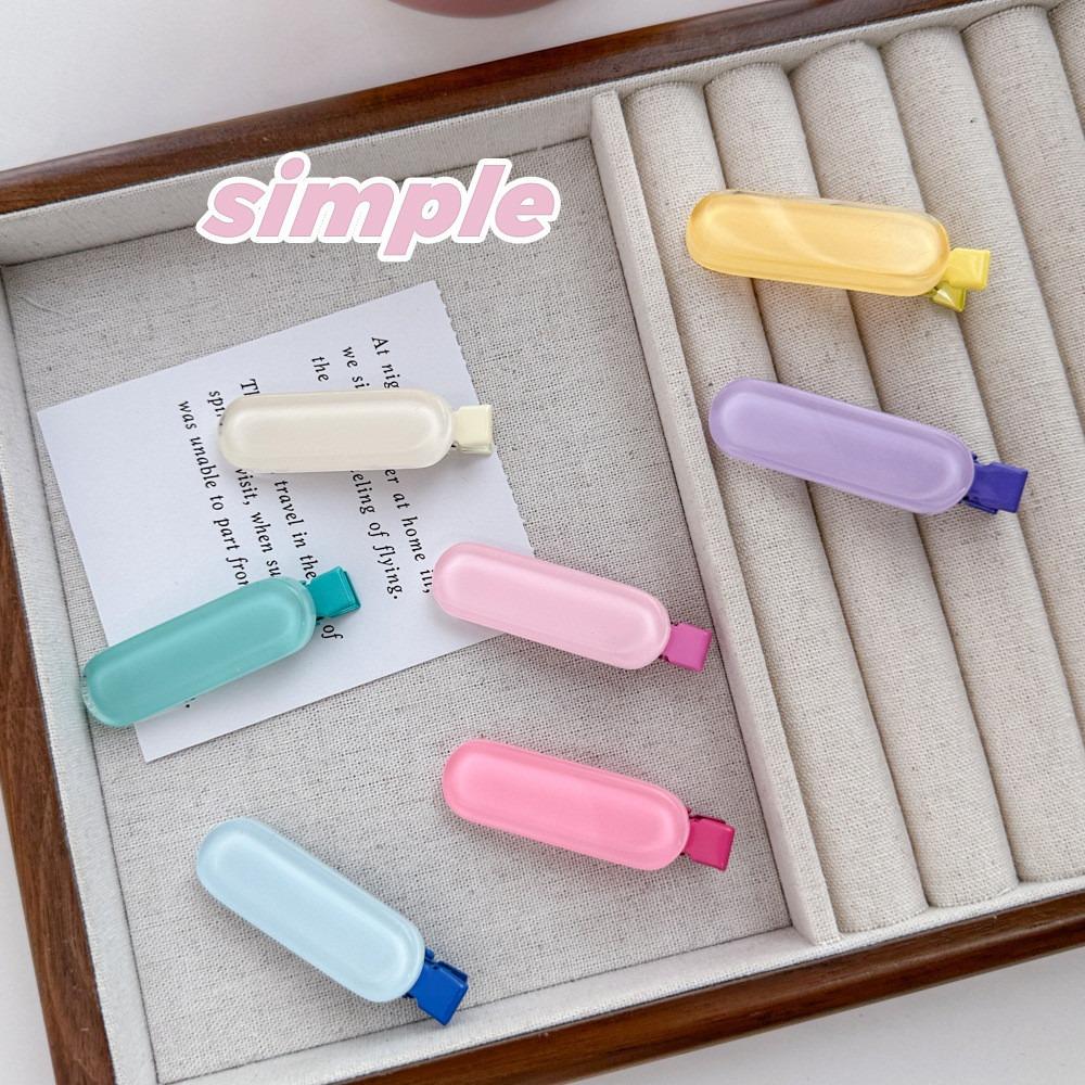 2pcs/set Oval Barrettes Hair Clips Small Headwear Sweet Side Clip  Women Girls