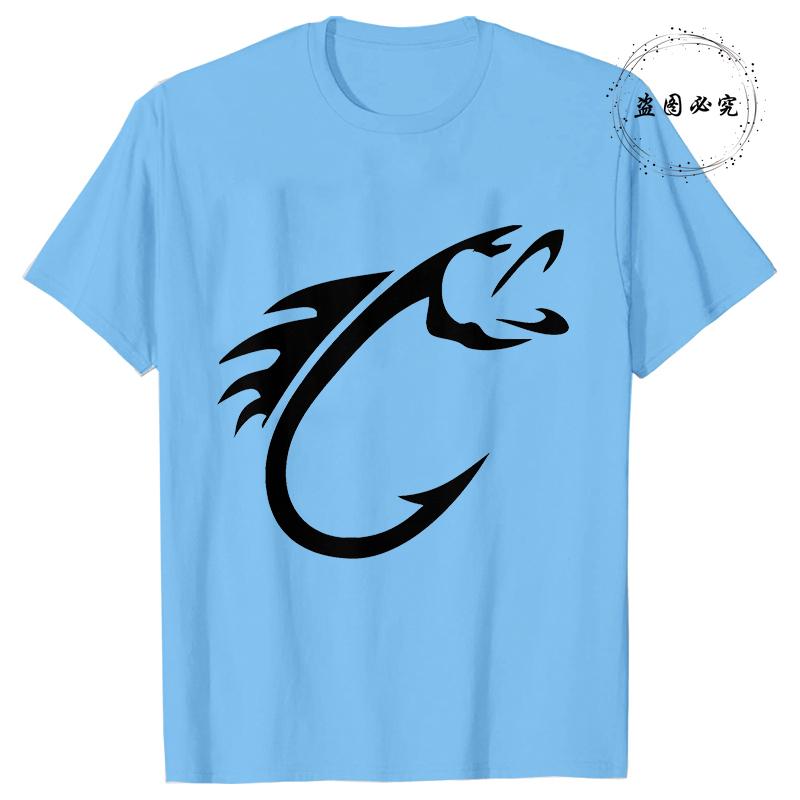 Summer Fishing Hook Printed T Shirts for Men Short Sleeve T-Shirt Tops Men's Tees Shirts Fashion Casual Fishing Lover Tshirt
