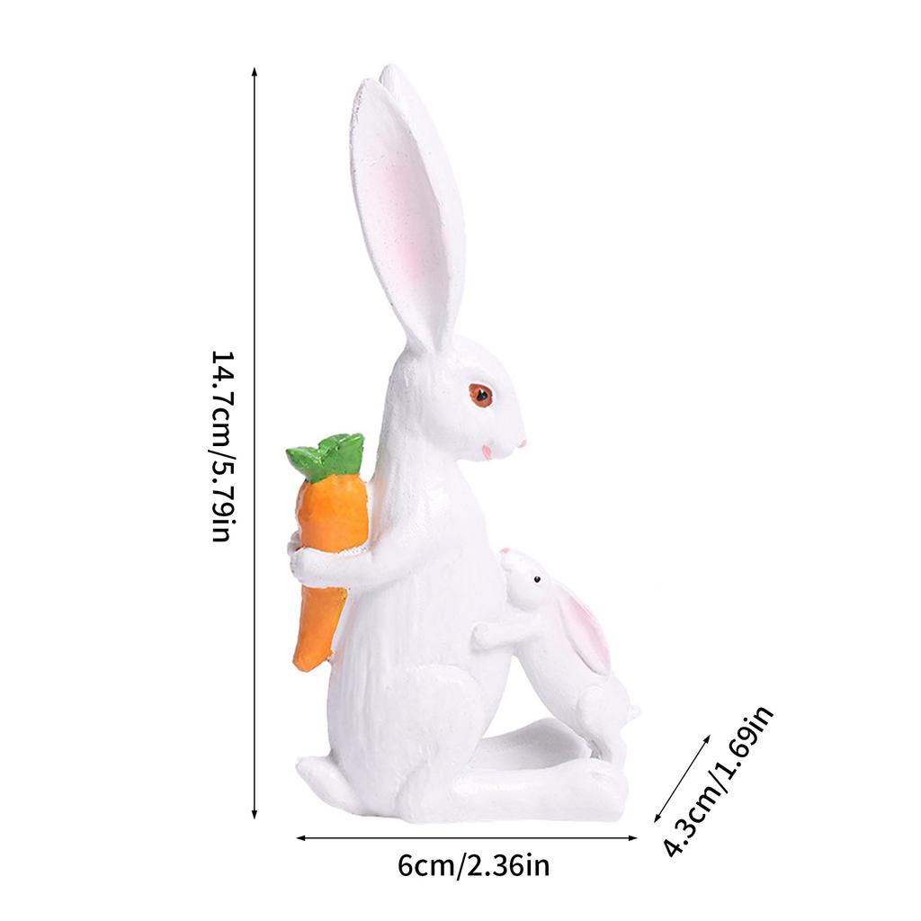 Family Bunnies Figurine Easter Rabbit Statue Indoor Easter Decoration Modern Art Spring Home Decors,Bunnies Sculpture