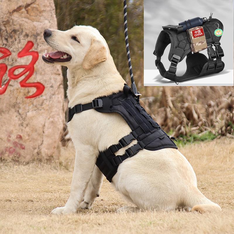 Big Dog Harness Leash Tactical Dog Clothing Waterproof Explosion Proof Tactical Chest Strap Medium and Large Dog Pet Chest Vest