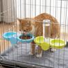 Durable Polymer Hanging Pet Bowl Double Compartment Pet Feeder Cage Dog Bowl  Water Dispensing