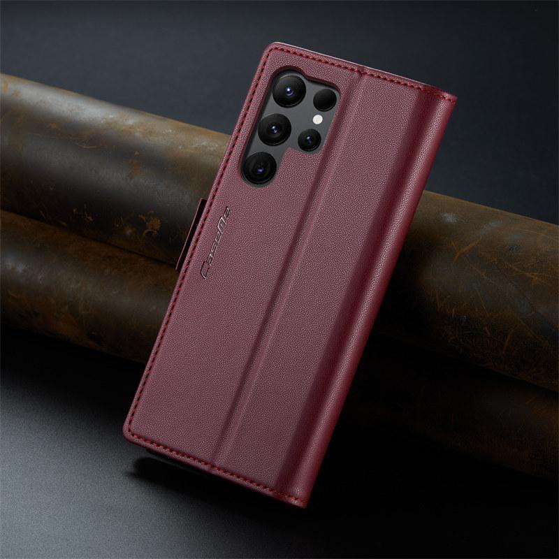 CaseMe Flip Stand Leather Phone Case for Samsung Galaxy S26 Ultra S25 Edge S24 FE S23 Ultra S22 S21 S20 Plus Wallet Card Holder Back Cover Coque Etui
