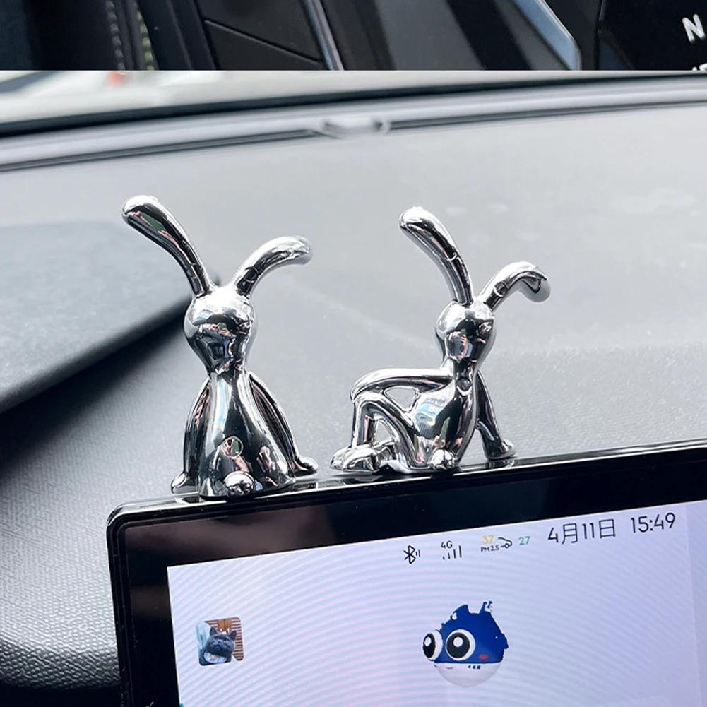 Cute Car Cartoon Rabbit Ornaments Center Console Decoration Interior Personality Ornament Decor for Room Dining Table Decor Desk