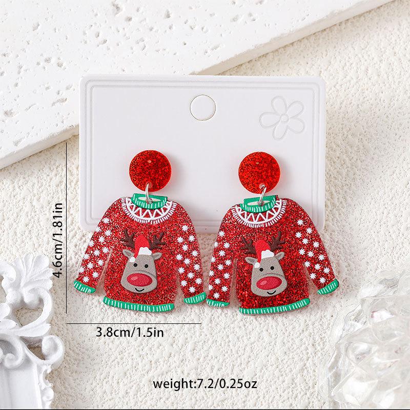 Christmas Earrings Cute Cute Earrings Christmas Tree Snowflake Women'S Fashion Jewelry Supply