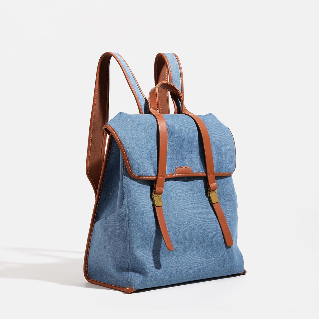 2025 Summer New Niche Handheld Fashion Commuter Large Capacity Backpack Denim Canvas Briefcase Laptop Bag