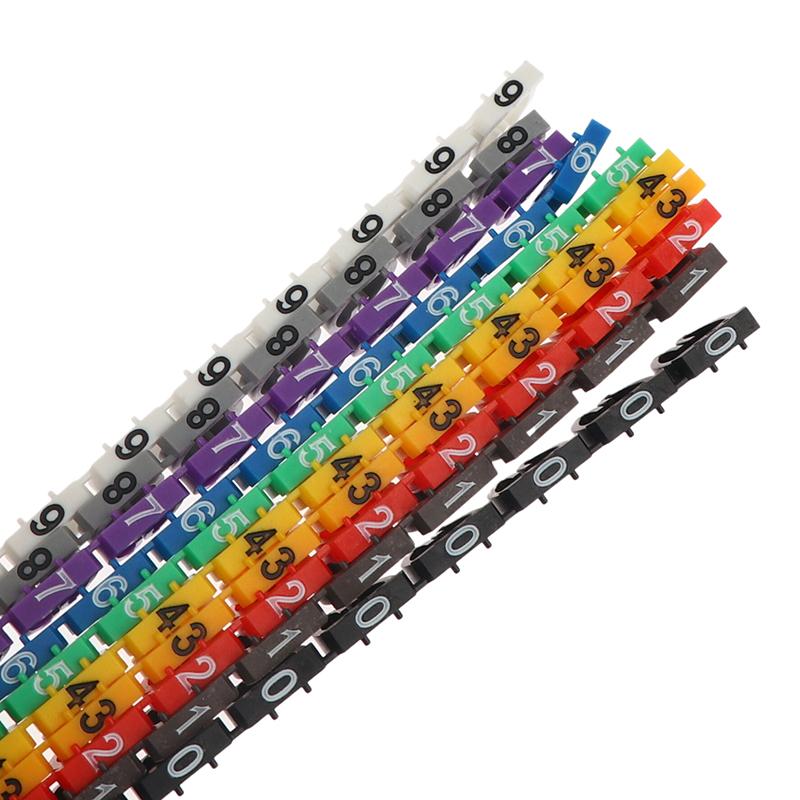 C-Typ 150 Stück Kabelmarkierer Etiketten Bunte Nummern-Tags Für 1,2-10mm Elektrokabel Effiziente Beschriftung Bürogebrauch