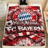 1PC Bayern Munich Fan Gear Custom Name Patterned Flannel Blanket Suitable For All Seasons For Home Decor Warmth And Comfort Gifts Holiday Present