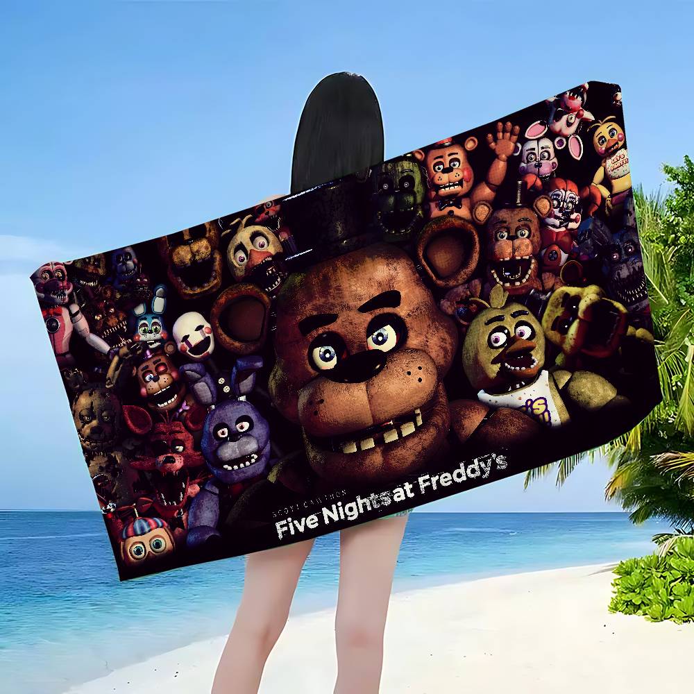 Classic F-Fnaf Horror Game Beach Towel Colorful Bath Towels For Girl Quick Dry Custom Sand Free Beach Yoga Spa Gym Pool