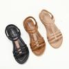 2025 Summer Bohemian Retro Flat Roman Sandals: Comfortable Hollow Design for Travel and Beach