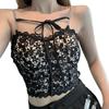 Back Lace Slim Short Strap Vest Beautiful Back Lace Slim Fit Short Camisole