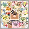 50 Sheets of Retro Flower Bouquet & Girly Stickers for Phone Case, DIY Journal, or Waterproof Storage Box Decoration