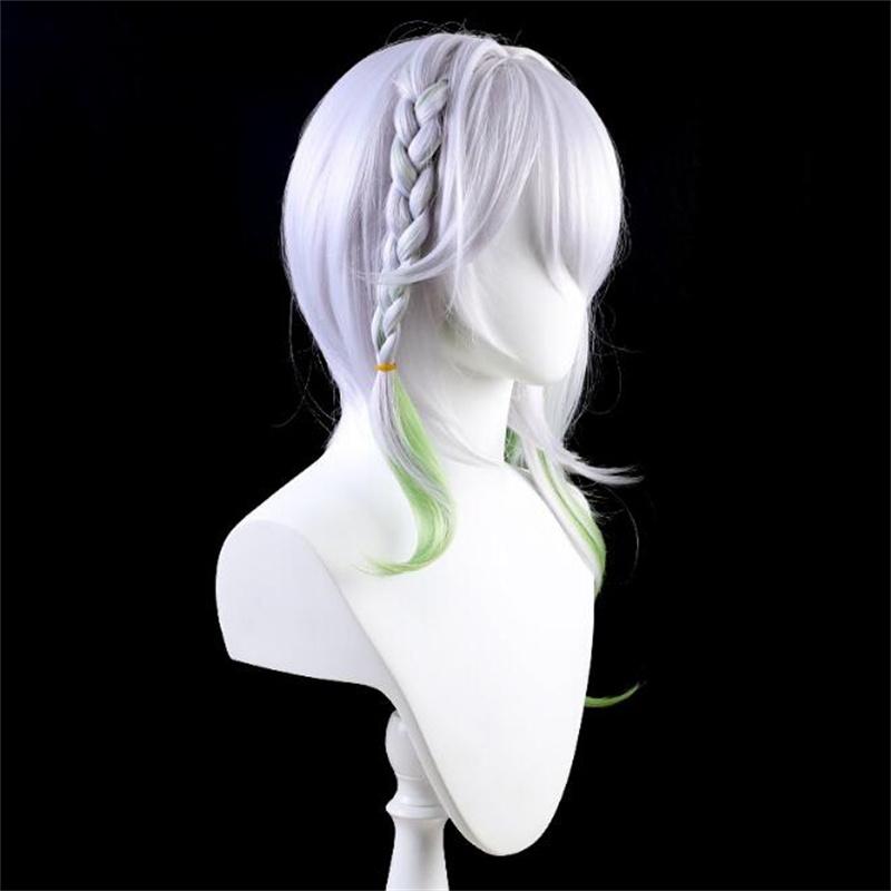 55 cm Nahida Cosplay Perucă Genshin Impact Nahida Sumeru Gradienți de culori mixte Clip coadă de cal păr peruci de petrecere de Halloween