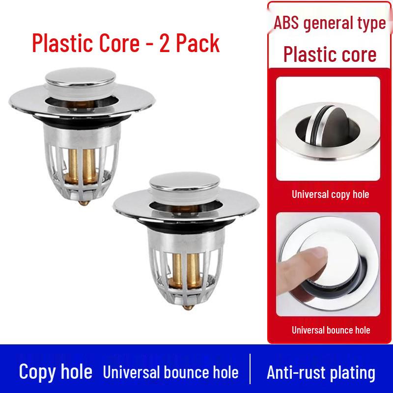 Spring Core Deodorizing Basin Leak Plug with Copper Core - Universal Bathroom Wash Basin Accessory