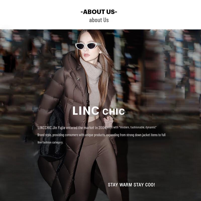 Jinyujie Women's Loose Fit Mid-Length 90% Goose Down Puffer Jacket