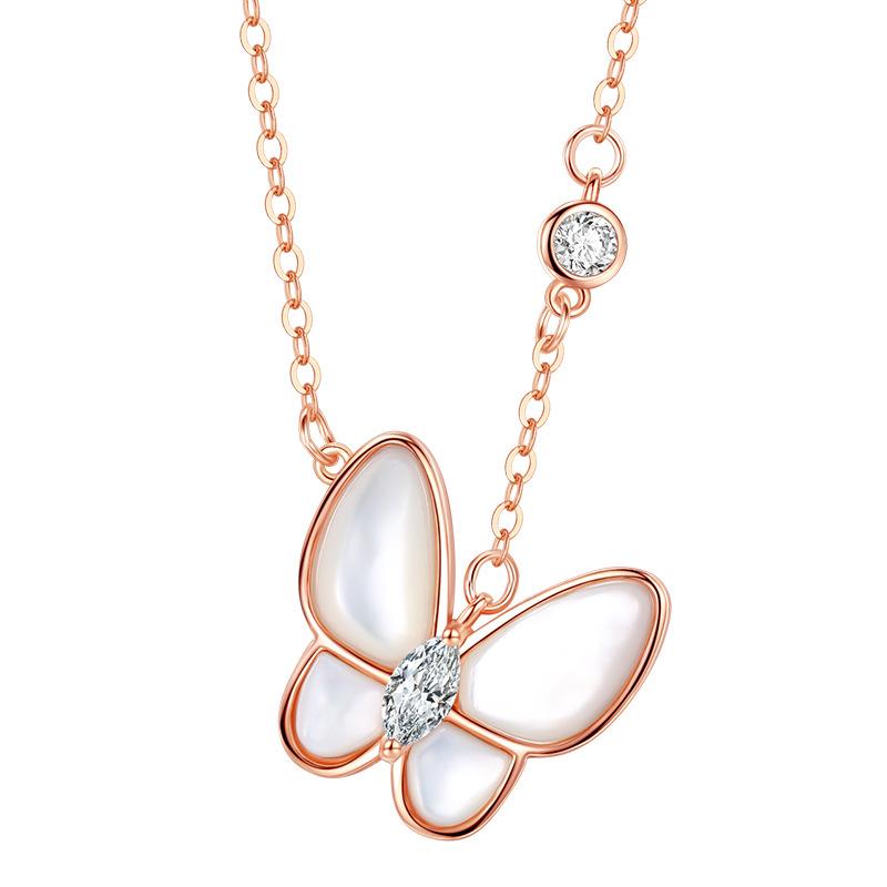 

Ожерелье для женщин с бабочкой, белое, для мам, японское и корейское, простое, для студентов, персонализированное, с мультяшным кулоном, цепочка на ключицу