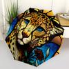 1pc Cheetah StainedGlass Automatic Open/Close Umbrella, Windproof, Folding Compact Umbrella with Lightweight Design for Women/Men046