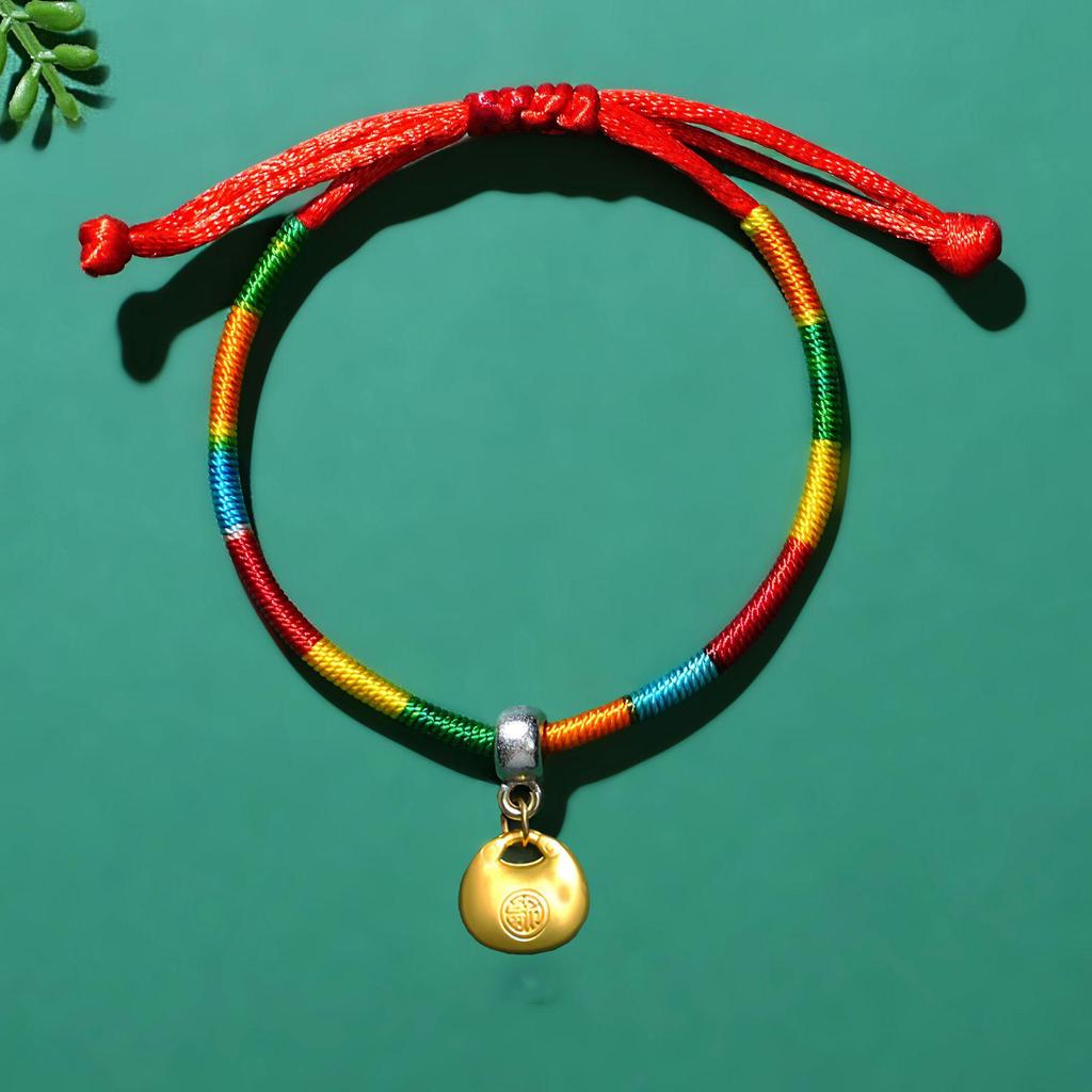Five-Color Dragon Boat Festival Bracelet with Zongzi Pendant - Ethnic Style Hand Jewelry for Adults & Children