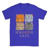 Guerrier Félin Loisirs Quatre Chatons T-shirts Unisexe Col Rond 100% Coton T-shirt Chat Samouraï Manches Courtes T-shirt Vêtements Grandes Tailles