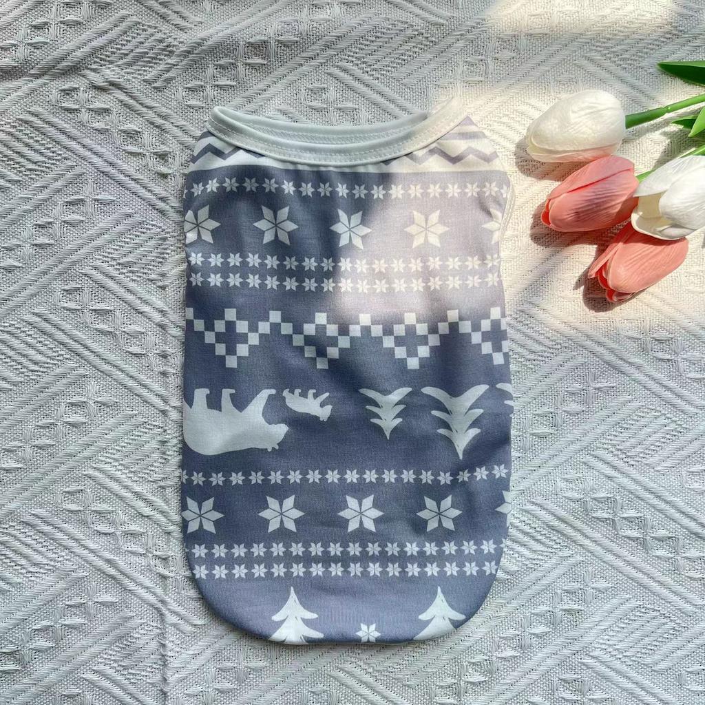 Summer Christmas Vest Pet Dog Dog Cat Thin Breathable Teddy Bigbear Small Dog Pet Clothing