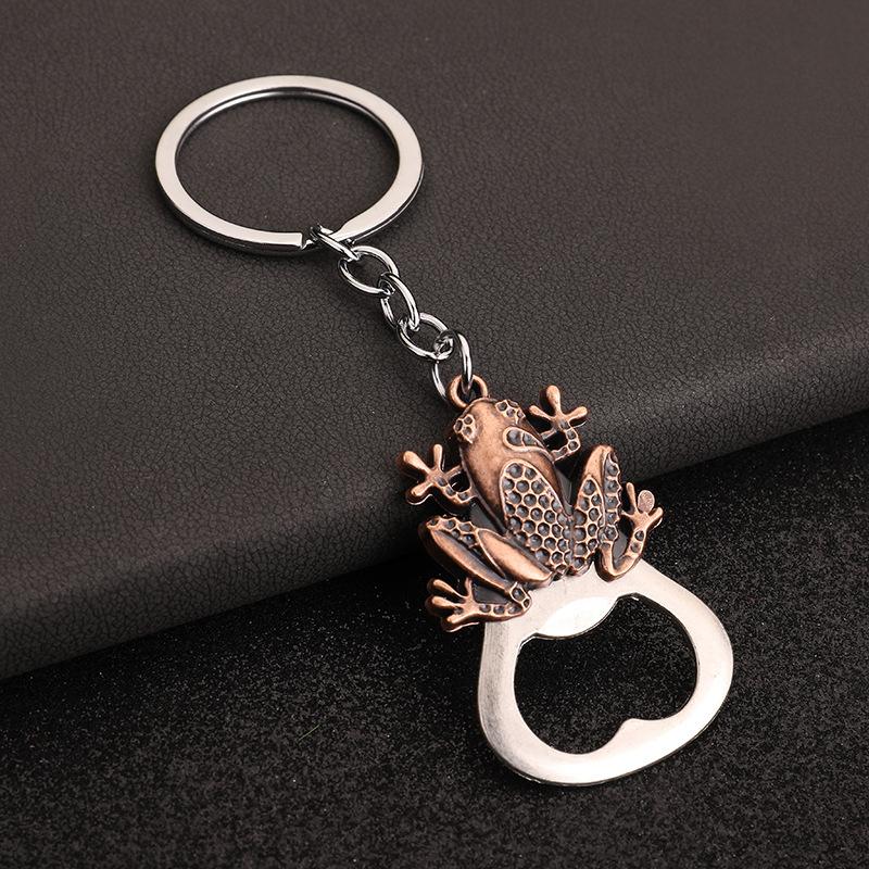 Frog Wolf Turtle Lion Bronze Color Metal Bottle Opener Keychain Mini Pocket Beer Opener Keyring