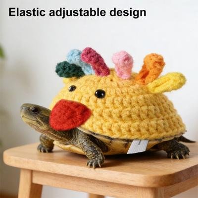 Suéter de Tortuga Tejido Caparazón de Tortuga Disfraz de Pollito Hecho a Mano Lindo Pollo Atuendo Cálido con Correa Ajustable para Tortuga Tortuga Atrezo para Fotos Fiesta