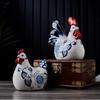 Home decoration accessories Chinese style creative zodiac chicken ceramic handicraft  living room desktop ceramic ornaments