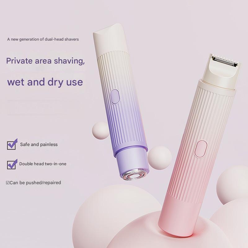 Dual Head Scraper, 2-in-1 Hair Remo Electric Hair Clipper for Women, Underarm Private Area, Leg Hair and Body Hair Scissors