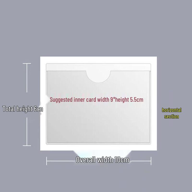 Yikehua Self-Adhesive Transparent Card Holders (10x6cm, 100 Pack)