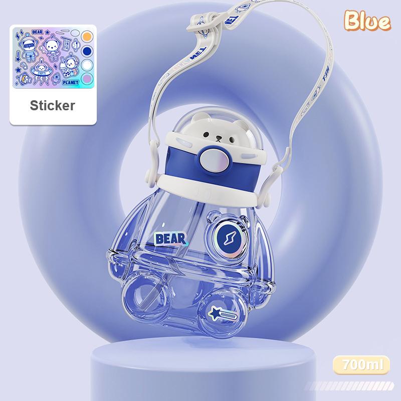 700ml Cute Kids Water Bottles With Straw For Girls Children's Large Capacity Kawaii Cartoon Student School Travel Water Cup