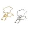 100pcs Binder Clips Gold Silver Flower Shape Metal Hollowed Long Tail Clips Paper Clamps for Office Document