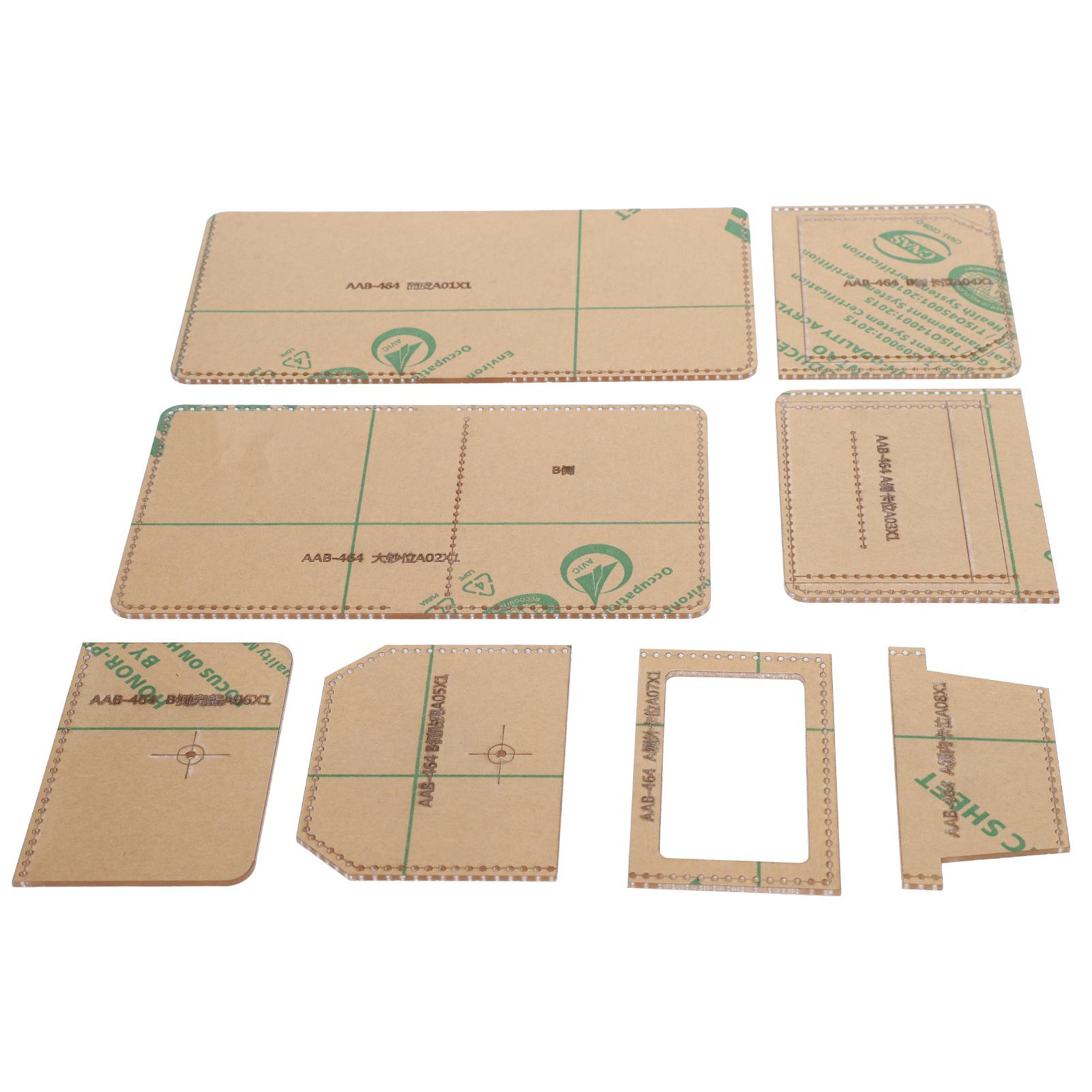 

8 шт. акриловый шаблон DIY ручная работа короткий кошелек кожаный узор форма инструменты для рукоделия