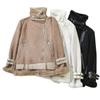 Autumn and winter new fleece thickened suede fur integrated short jacket women's lamb wool locomotive clothing