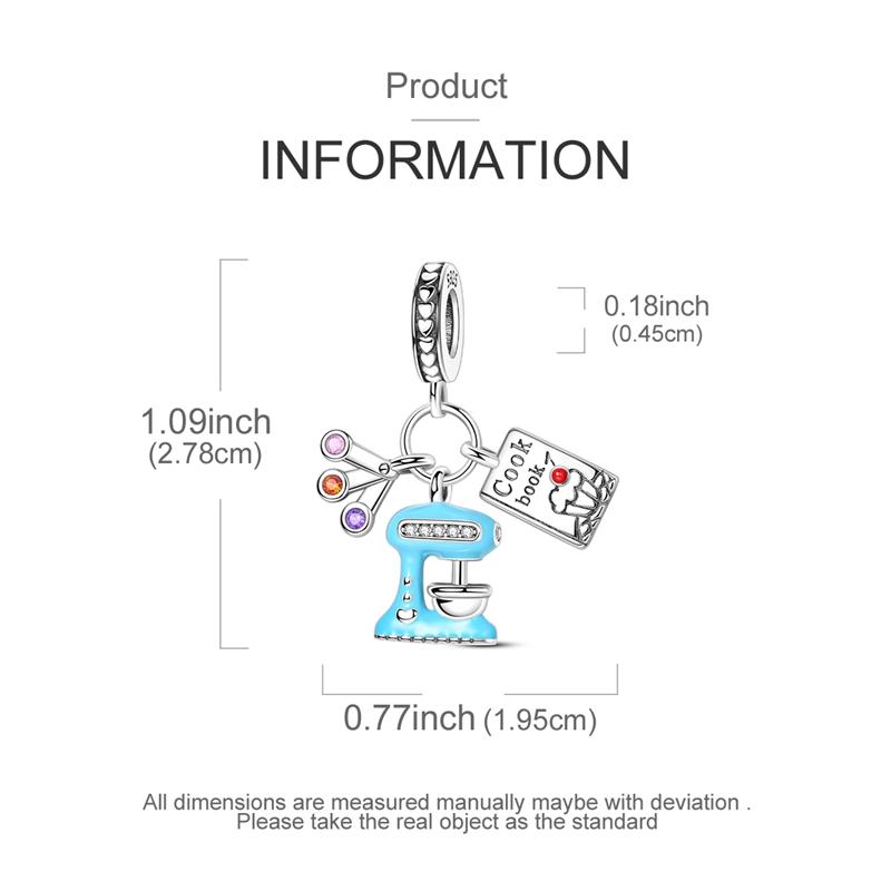 Charms Copper Creative Colorful Baking Recipe Pendants Fit Charms Plata Original Bracelet Beads Women Jewellery Making