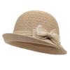 Bow Bucket Hat Women'S Summer Thin Breathable Sunscreen Hat Bowler Hat Mother In The Elderly Hat