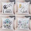 Faith Hope Love Pillowcase Double Print Hummingbird Dandelion Cushion Cover Soft Plush Enjoy Little Things Pillowcase for Sofa