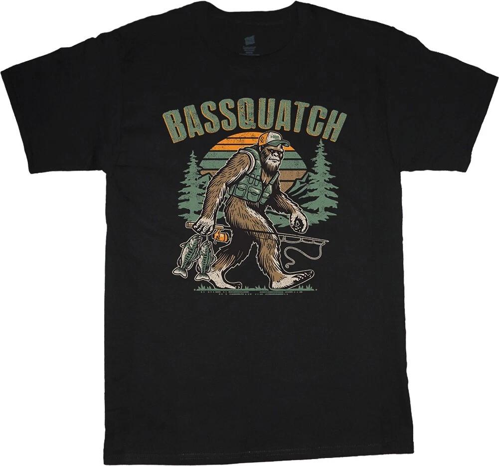 Funny Bass Fishing Shirts Sasquatch Dad Gifts Fathers Day Bass Fishing Gear L