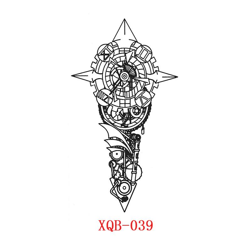 Kleine Ganzarm-Tattoo-Aufkleber, Blumenbuchstaben, Tier-Tattoo-Aufkleber, Schwarze Aufkleber Tattoo