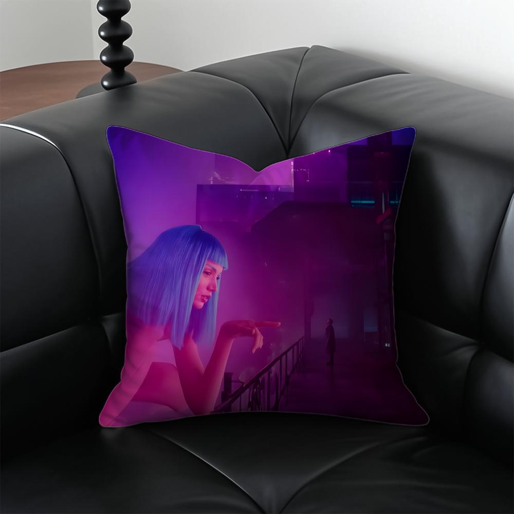 Classic Blade Runner 2049 Sci-Fi Movie Cushion Cover Pillow Case Anti-Dustmite Invisible Zipper Silky Plush Cushion