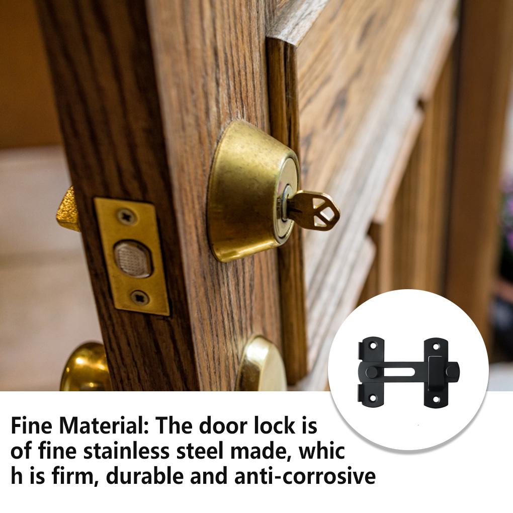 Stainless Steel Gate Latch Portable Detachable Anti-lost Anti-corrosive Household Restaurant Cafe Bedroom Door Lock Hardware