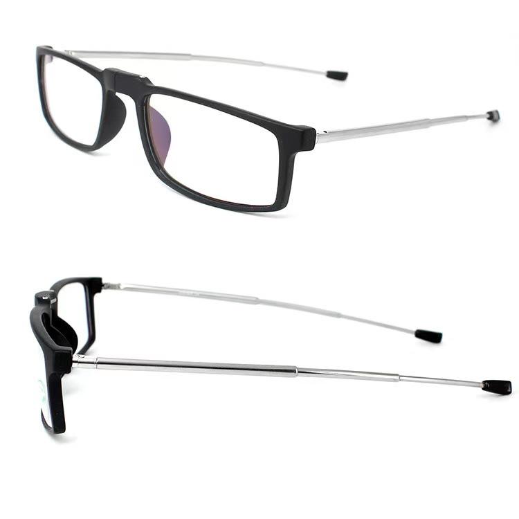 TR90 Folding Anti-Blue Light Reading Glasses for Men & Women, Portable with Telescopic Stainless Steel Legs