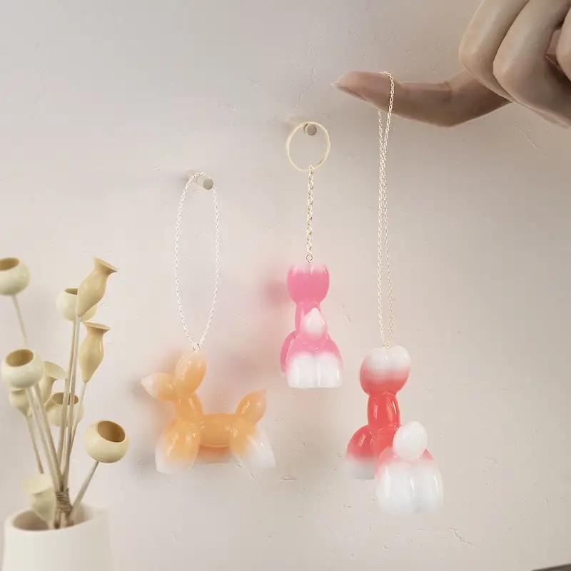 2Pcs Puppy Silicone Mold Handmade DlY Aromatherapy Gypsum Candle Plaster Ornament Wooden Horse Dog Balloonog Drop Glue Silicone