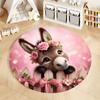 Charmant Âne avec des Fleurs Tapis de Salle de Jeux pour Enfants tapis rond pour la maison le canapé la chambre, cadeau