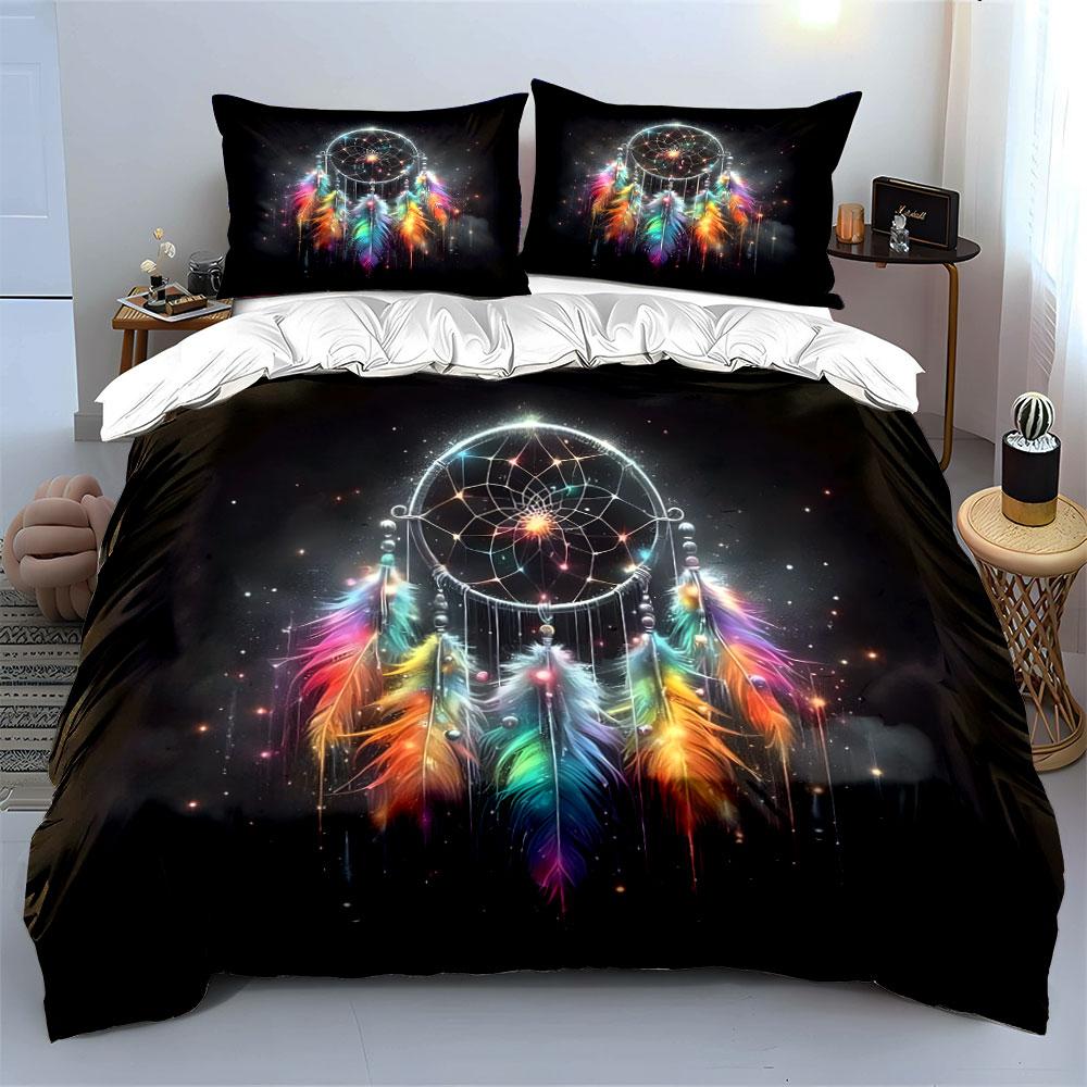 Dreamcatcher Feather Bedding Set Bedding Duvet Cover Set Duvet Cover Pillowcases (1 * Duvet Cover 2 * Pillowcases, Without Duvet Insert)