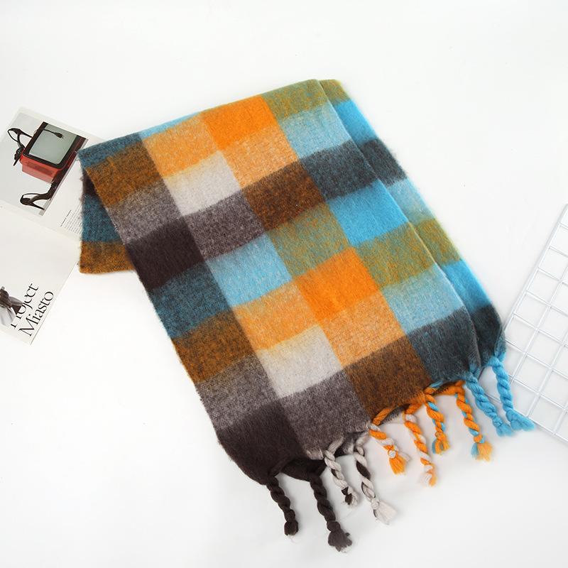 

Braided Autumn and Winter Scarf for Women New Thick Warm Soft Waxy Scarf Winter Thick Tassel Scarf 250*36CM