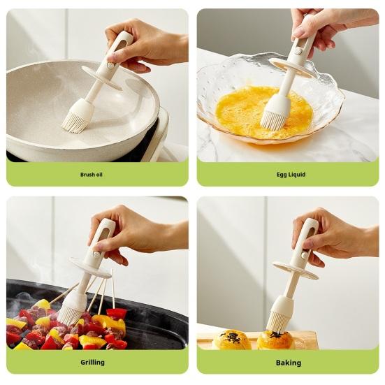 Glass Oil Bottle Silicone Brush Integrated Oil Pot Vinegar Jar Easy-Fill Wide Mouth Oil Dispenser for Barbecue Frying Baking Cooking