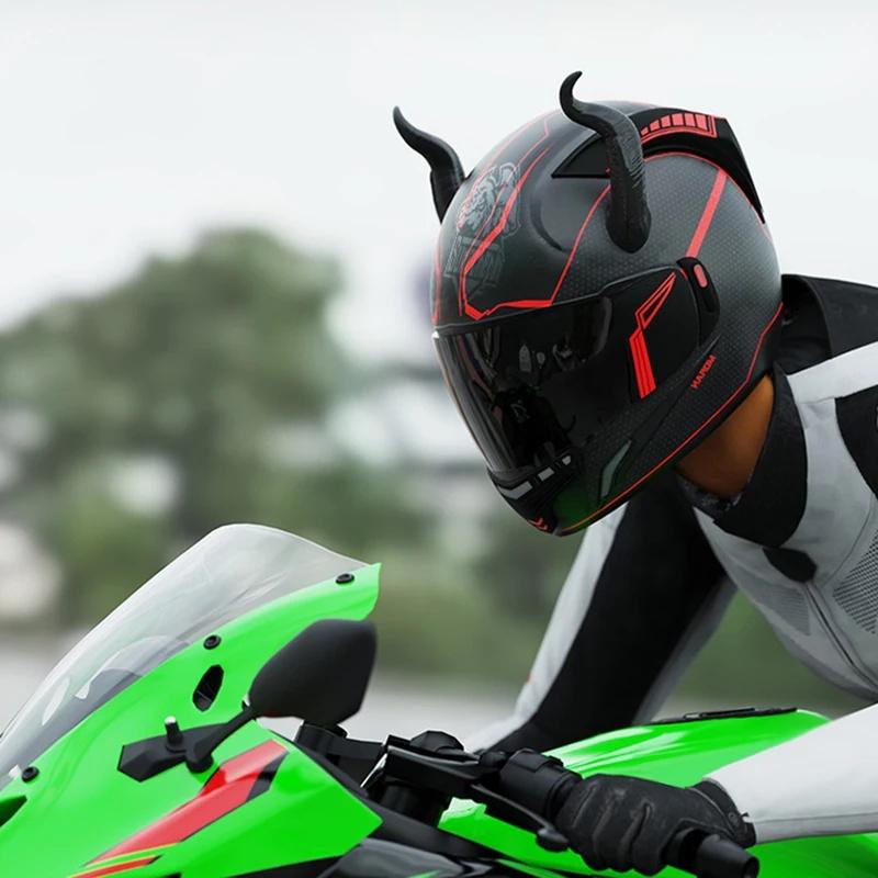 2PCS Motorcycle Helmet Devil Horns Detachable Demon Horns Helmet Decorations Costume Party Decor for Riders