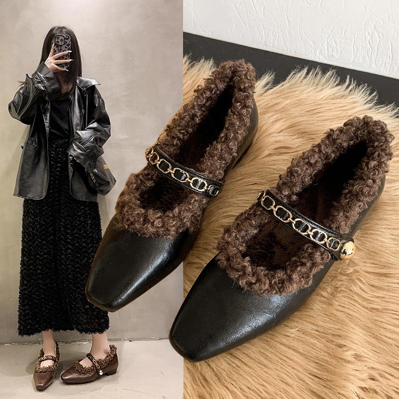 Neue Damen Herbst Winter Loafer Warme Indoor Outdoor Plüsch Freizeit Schuhe Bequeme Weiche Anti-Rutsch Flache Schuhe Zapatos Mujer