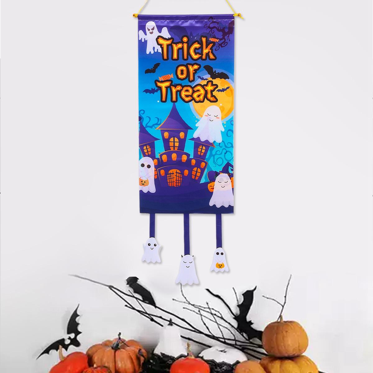 

Halloween Hanging Flag Porch Door Banner Halloween Decorations For Home 2024 Front Door Yard Garden Outdoor Holiday Party Decor