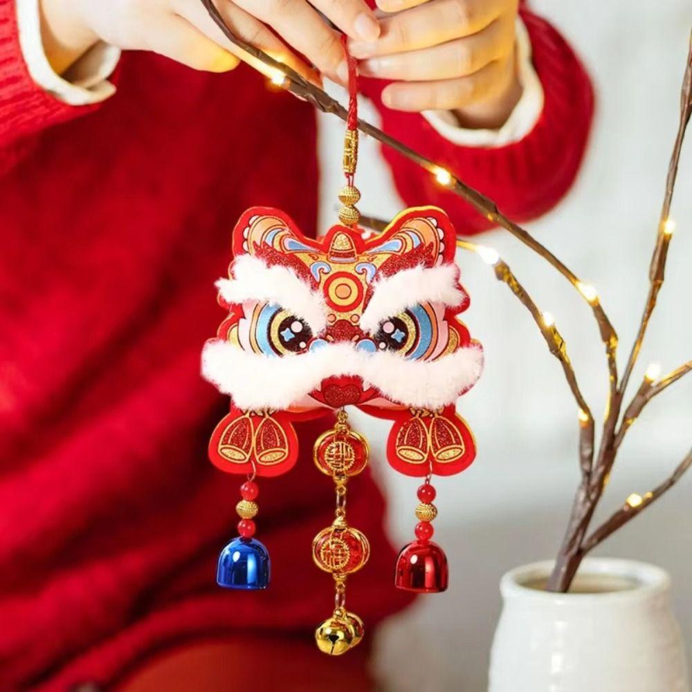 Waking Lion Blessing Wind Chime Cartoon Blessed Bag Pendant Wall Hanging Door Decor